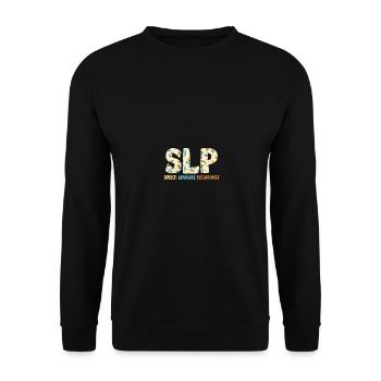 SLP Speech Language Pathologist Better Hearing - Unisex Pullover - Schwarz - Vorne - Alina (178cm) & Michal (187cm)