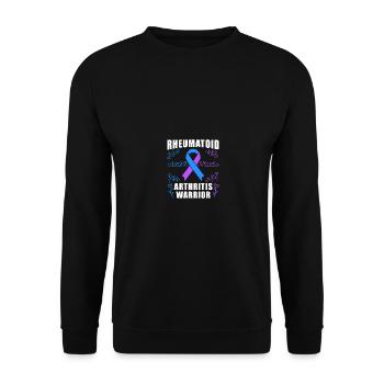 Rheumatoid Arthritis Warrior Ribbon - Unisex Pullover - Schwarz - Vorne - Alina (178cm) & Michal (187cm)