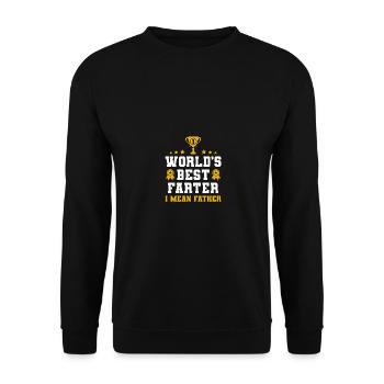 Worlds Best Farter I Mean Father - Unisex Pullover - Schwarz - Vorne - Alina (178cm) & Michal (187cm)