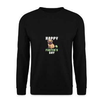 Funny Farter's Day Farting Pug Dog Fathers Day - Unisex Pullover - Schwarz - Vorne - Alina (178cm) & Michal (187cm)
