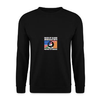 Irish By Blood American By Birth Patriot By Choice - Unisex Pullover - Schwarz - Vorne - Alina (178cm) & Michal (187cm)