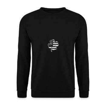 Ireland USA American Flag Shamrock St. Patrick's - Unisex Pullover - Schwarz - Vorne - Alina (178cm) & Michal (187cm)