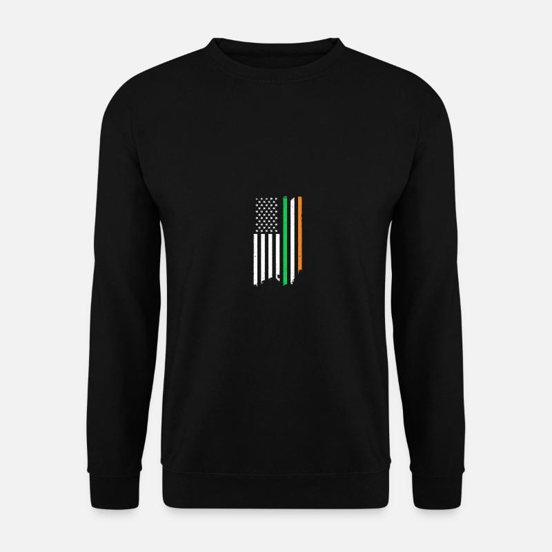 Vintage Ireland American USA Flag Flag St. - Unisex Pullover - Schwarz