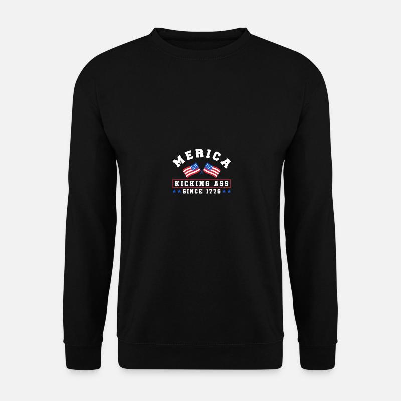 Merica Kicking Ass Since 1776 Independence USA - Unisex Pullover - Schwarz