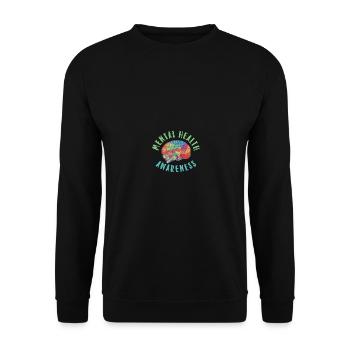 Mental Health Awareness Brain Rainbow - Unisex Pullover - Schwarz - Vorne - Alina (178cm) & Michal (187cm)