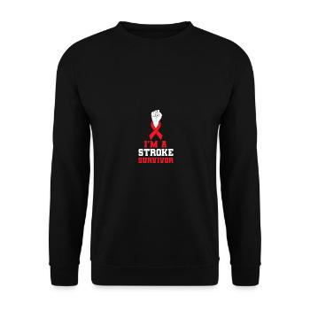 I'm A Stroke Survivor - Unisex Pullover - Schwarz - Vorne - Alina (178cm) & Michal (187cm)