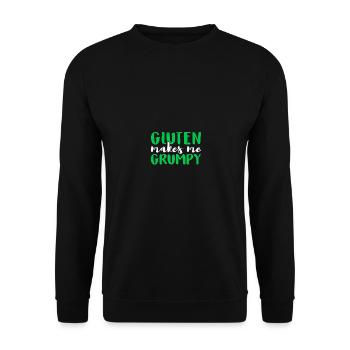 Celiac Disease Warrior Gluten Makes Me Grumpy - Unisex Pullover - Schwarz - Vorne - Alina (178cm) & Michal (187cm)