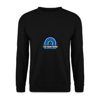 I'm Their Voice #stopchildabuse Warrior - Unisex Pullover - Schwarz - Vorne - Alina (178cm) & Michal (187cm)