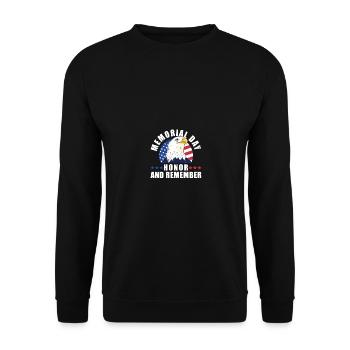 Memorial Day Honor And Remember Bald Eagle - Unisex Pullover - Schwarz - Vorne - Alina (178cm) & Michal (187cm)
