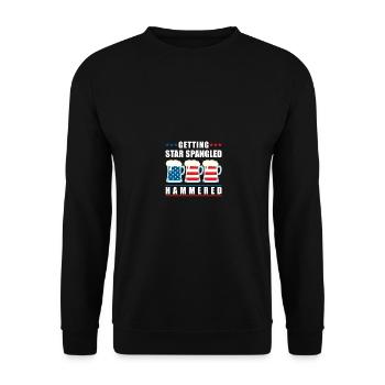 Getting Star Spangled Hammered 4th of July Beer - Unisex Pullover - Schwarz - Vorne - Alina (178cm) & Michal (187cm)
