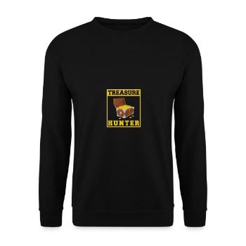 Funny Treasure Hunter Metal Detecting Mudlarking - Unisex Pullover - Schwarz - Vorne - Alina (178cm) & Michal (187cm)