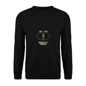 Dad Jokes Graph Chart Funny Dad - Unisex Pullover - Schwarz - Vorne - Alina (178cm) & Michal (187cm)