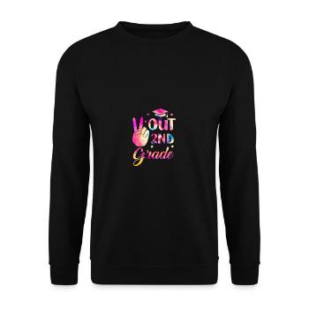 Peace out second 2nd class Happy Last school day - Unisex Sweatshirt - black - Front - Alina (178cm) & Michal (187cm)