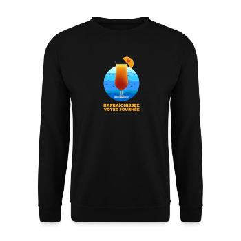 Rafraichissez votre journée - Sweat-shirt Unisexe - noir - Devant - Alina (178cm) & Michal (187cm)