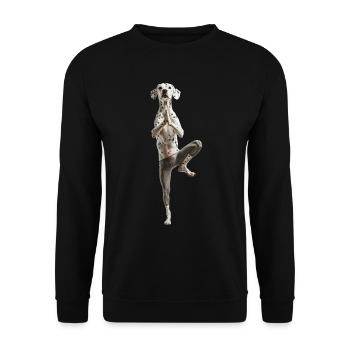 Dalmatiner - Unisex Pullover - Schwarz - Vorne - Alina (178cm) & Michal (187cm)