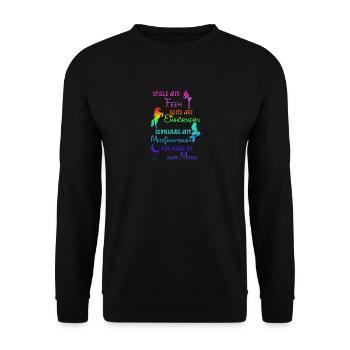 Fee, Einhorn, Meerjungfrau - Unisex Pullover - Schwarz - Vorne - Alina (178cm) & Michal (187cm)