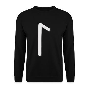 Futhark Runic Alphabet Laguz - Unisex Sweatshirt - black - Front - Alina (178cm) & Michal (187cm)