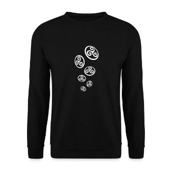 breizh triskels - Unisex Pullover - Schwarz - Vorne - Alina (178cm) & Michal (187cm)