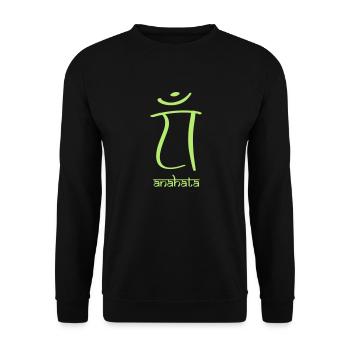 chakra anahata - Unisex Pullover - Schwarz - Vorne - Alina (178cm) & Michal (187cm)
