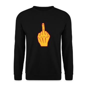 fuck middle finger insult provocation - Unisex Sweatshirt - black - Front - Alina (178cm) & Michal (187cm)