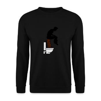 loo toilettes énorme gros gâteaux merde de toilett - Sweat-shirt Unisexe - noir - Devant - Alina (178cm) & Michal (187cm)