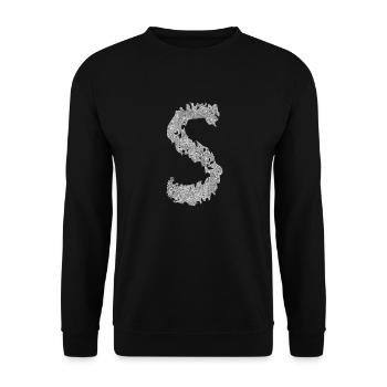 Buchstabe S Geschenk Name - Unisex Pullover - Schwarz - Vorne - Alina (178cm) & Michal (187cm)