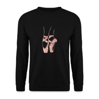 Ballerina Ballet Chaussures Cool Toe Dancing Punchline - Sweat-shirt Unisexe - noir - Devant - Alina (178cm) & Michal (187cm)