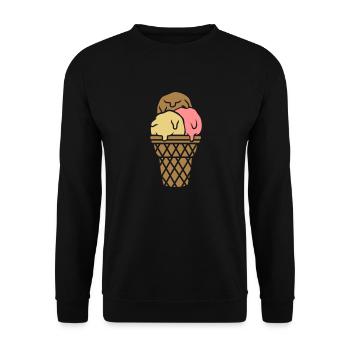 Chocolate Vanilla Strawberry Ice Cream - Unisex Sweatshirt - black - Front - Alina (178cm) & Michal (187cm)