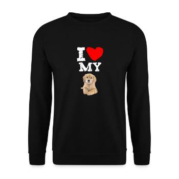 I love my golden funny gift dog mom dog dad - Sweat-shirt Unisexe - noir - Devant - Alina (178cm) & Michal (187cm)
