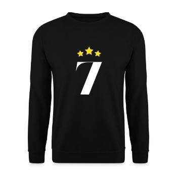 7ème anniversaire étoilé - Sweat-shirt Unisexe - noir - Devant - Alina (178cm) & Michal (187cm)