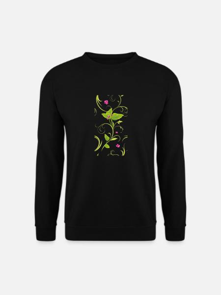 Sprig with pink flowers - Unisex Sweatshirt - black