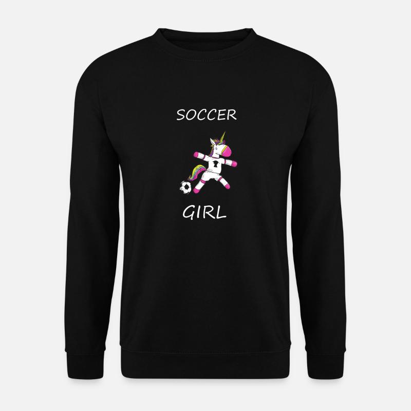 Fußball Einhorn Spruch Mädchen - Unisex Pullover - Schwarz