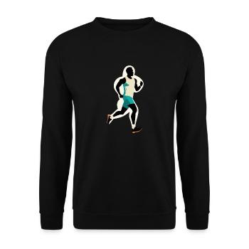 running man - Sweat-shirt Unisexe - noir - Devant - Alina (178cm) & Michal (187cm)