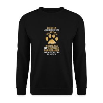 Hundetraining Hund Hundeschule Hundetrainer - Unisex Pullover - Schwarz - Vorne - Alina (178cm) & Michal (187cm)