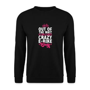 Electric Bike Cycling Biker E-Bike - Unisex Sweatshirt - black - Front - Alina (178cm) & Michal (187cm)
