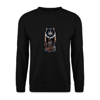 Angry cat - not on the right day - Unisex Sweatshirt - black - Front - Alina (178cm) & Michal (187cm)
