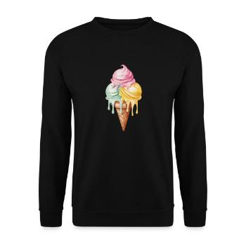 Ice Cream für eine Eis Liebhaber - Unisex Pullover - Schwarz - Vorne - Alina (178cm) & Michal (187cm)