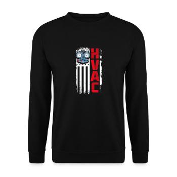 hvac american flag Design for a hvac installer - Unisex Pullover - Schwarz - Vorne - Alina (178cm) & Michal (187cm)