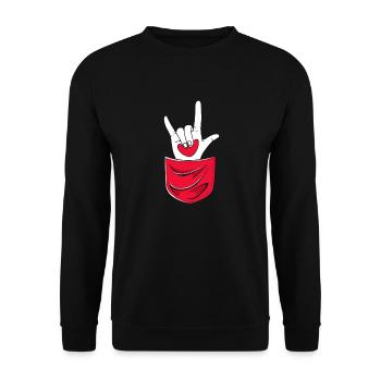 Langue des signes ASL sourd - Sweat-shirt Unisexe - noir - Devant - Alina (178cm) & Michal (187cm)