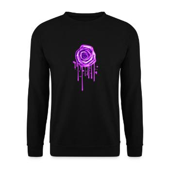 Rose Blossom Graffiti Drop Rose Romantic - Unisex Sweatshirt - black - Front - Alina (178cm) & Michal (187cm)
