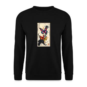 Butterfly - Unisex Pullover - Schwarz - Vorne - Alina (178cm) & Michal (187cm)