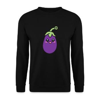 Aubergine - Unisex Pullover - Schwarz - Vorne - Alina (178cm) & Michal (187cm)