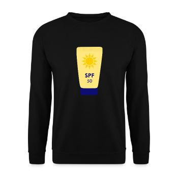 spf 50 sunscreen - Unisex Sweatshirt - black - Front - Alina (178cm) & Michal (187cm)