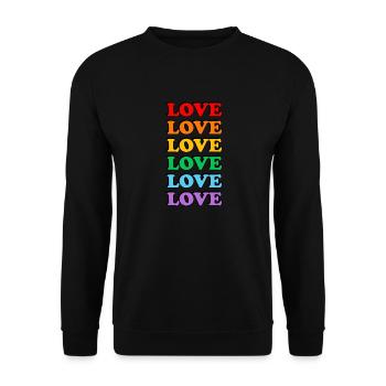Love 6 rainbow colors gay pride - Unisex Sweatshirt - black - Front - Alina (178cm) & Michal (187cm)
