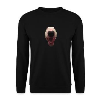 Happy Walter dog Meme Geschenkidee - Unisex Pullover - Schwarz - Vorne - Alina (178cm) & Michal (187cm)