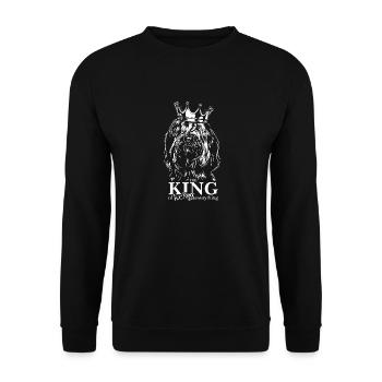 BRIARD King Dog Dog Dog Wilsigns - Unisex Sweatshirt - black - Front - Alina (178cm) & Michal (187cm)