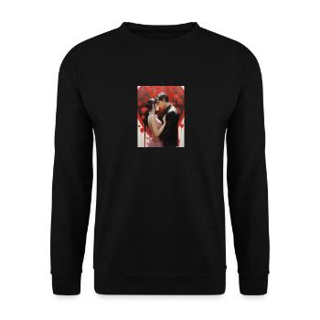 Japanese Manga Couple - Unisex Sweatshirt - black - Front - Alina (178cm) & Michal (187cm)