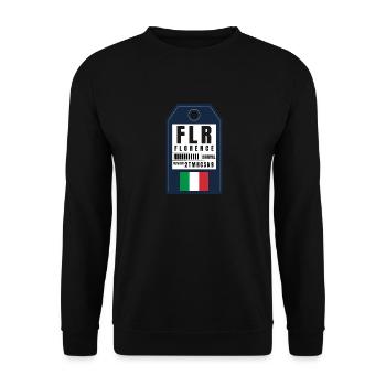 Carte d’embarquement Florence - Airport Ticket FLR - Sweat-shirt Unisexe - noir - Devant - Alina (178cm) & Michal (187cm)