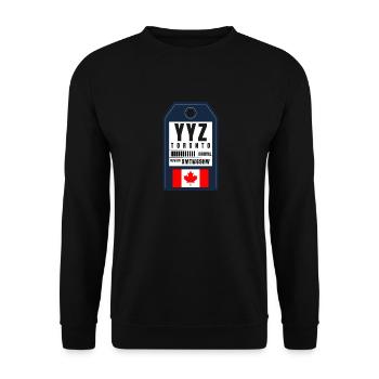 Carte d’embarquement Toronto - Billet d’aéroport YYZ - Sweat-shirt Unisexe - noir - Devant - Alina (178cm) & Michal (187cm)