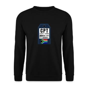 Kapstadt Bordkarte - Flughafenticket CPT - Unisex Pullover - Schwarz - Vorne - Alina (178cm) & Michal (187cm)